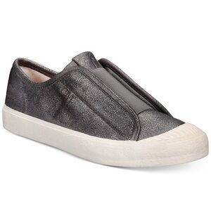 Frye Claudia Slip On Metallic Sheen Sneakers Elastic Band Grey Sz 9‎ Boho Preppy